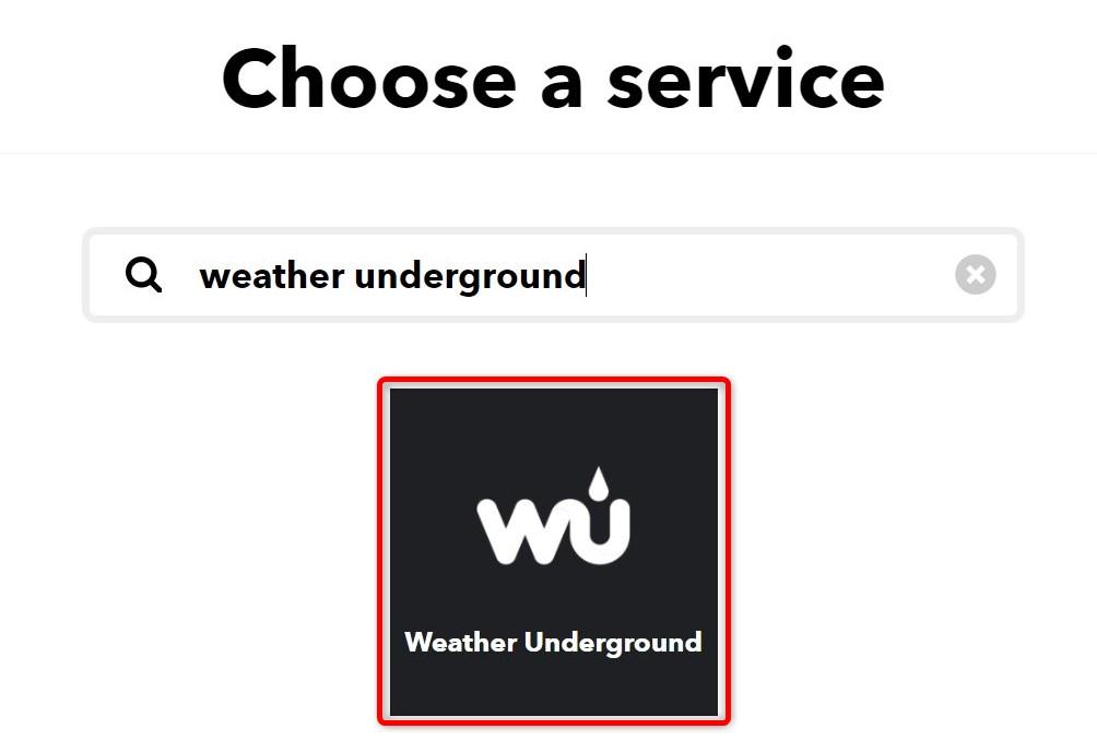 IFTTT Weather Underground レシピ作成