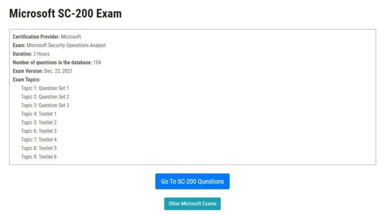 SC-200 Exam